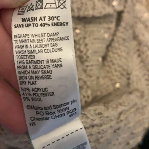 M&S Collection Stone Shimmer Sweater Size UK‎ 12 - Picture 10 of 10